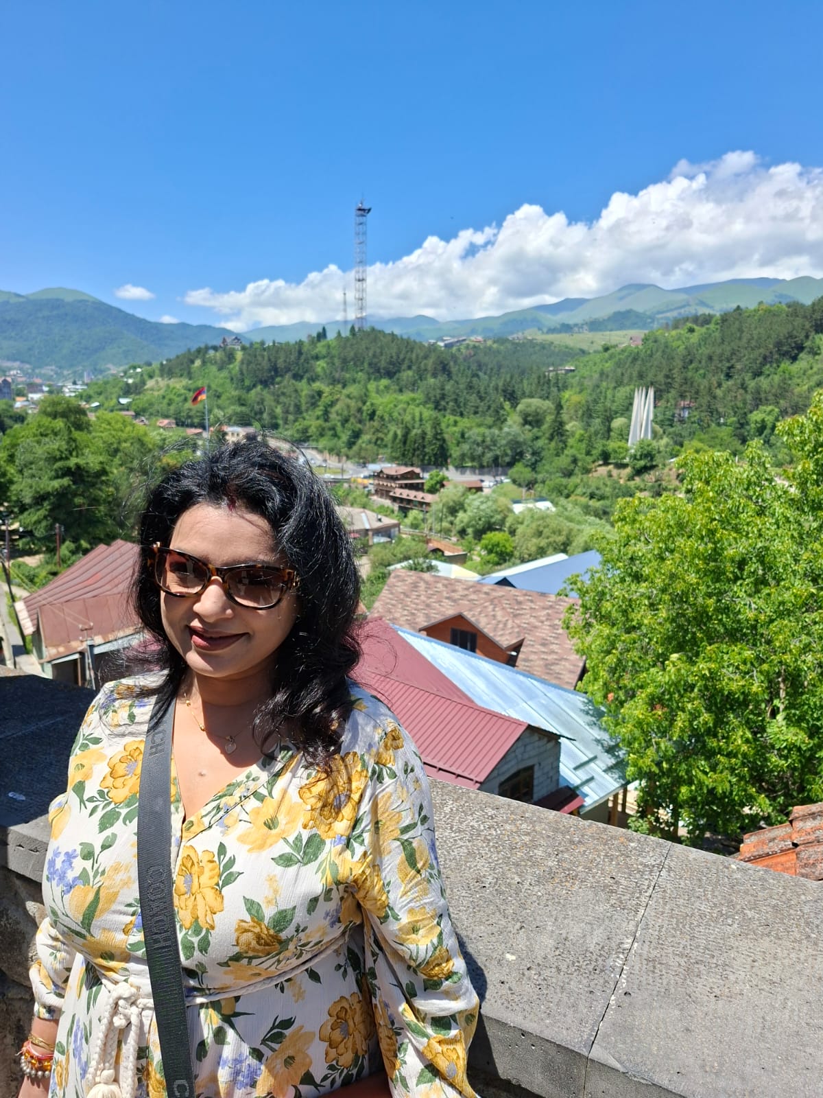Quaint wooden balcony architecture in Dilijan old town