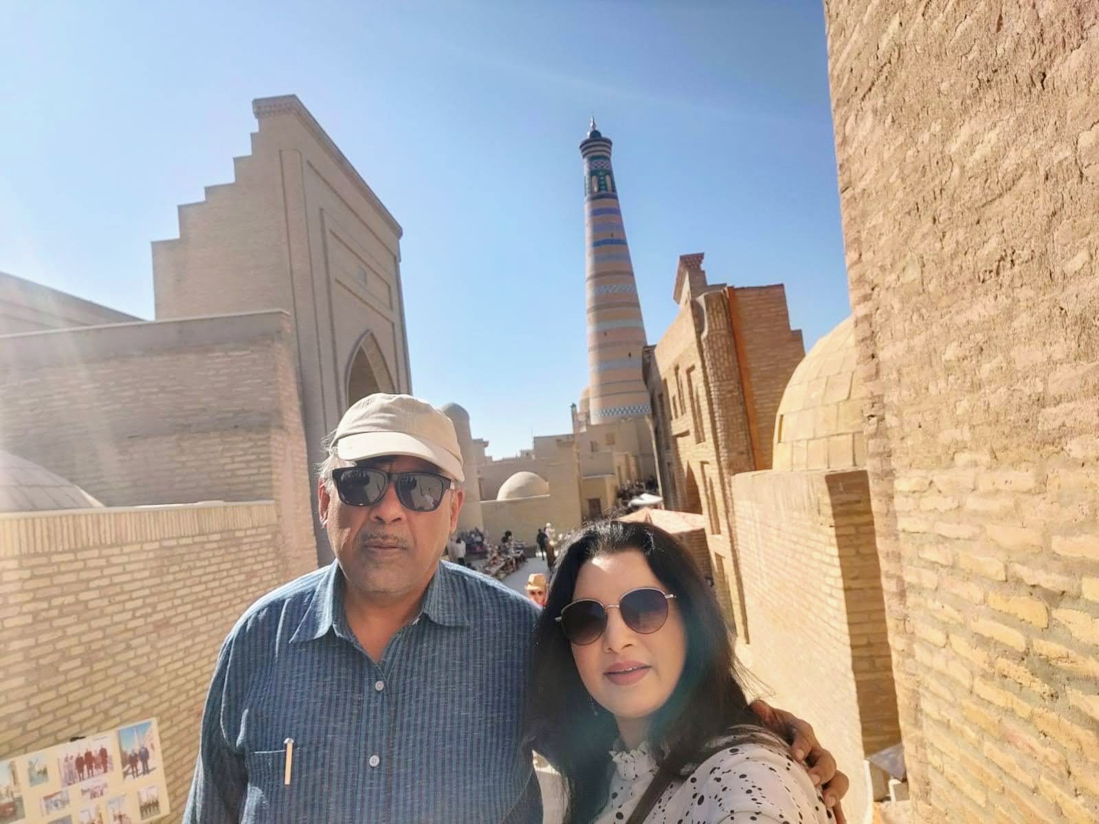 Exquisite turquoise tiled dome details in Khiva old city