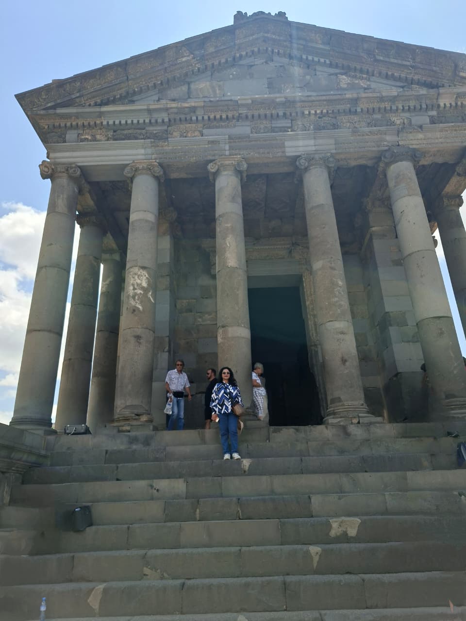 Reconstructed steps and archways of historical Garni site