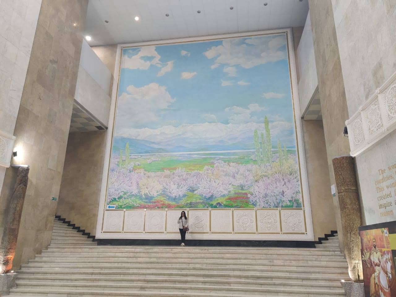 Exquisite architecture and pillars of a museum in Tashkent