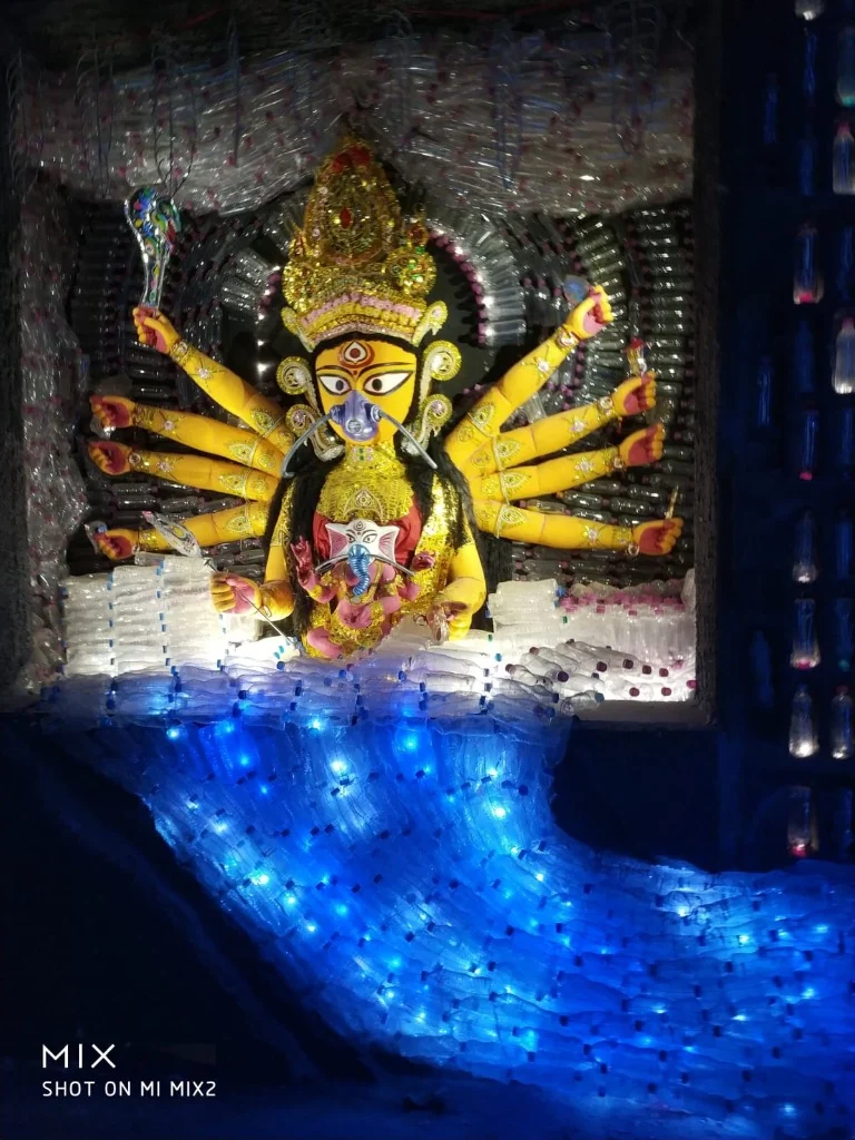 Durga Puja: Celebrating the Environment Through Art - Recycled Plastic Bottles Idol