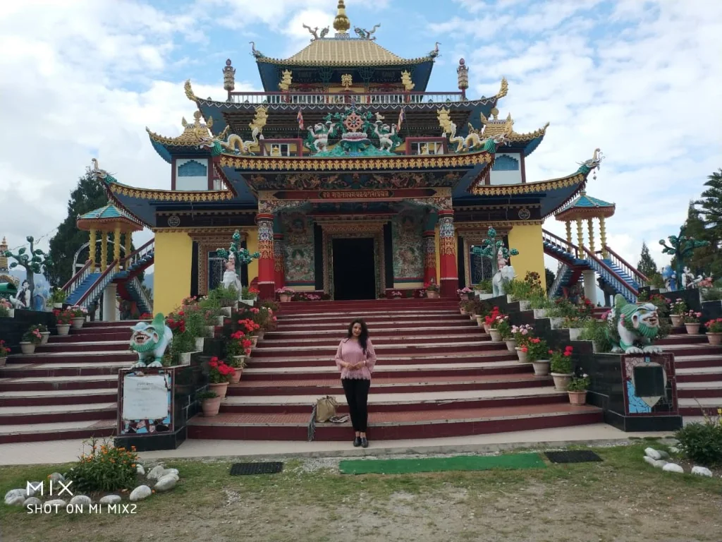 Multi-tiered pagoda facade of Chillipam Monastery near Rupa village