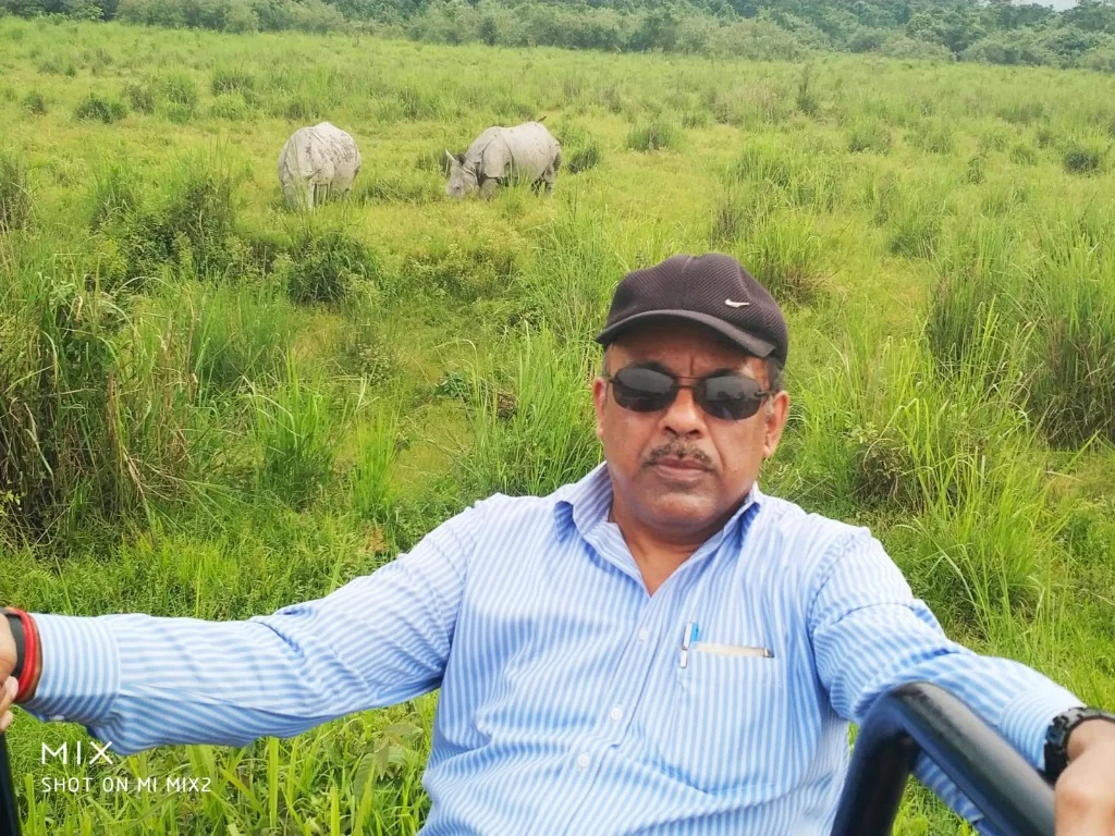 Jeep safari with one-horned rhinoceros in Kaziranga National Park