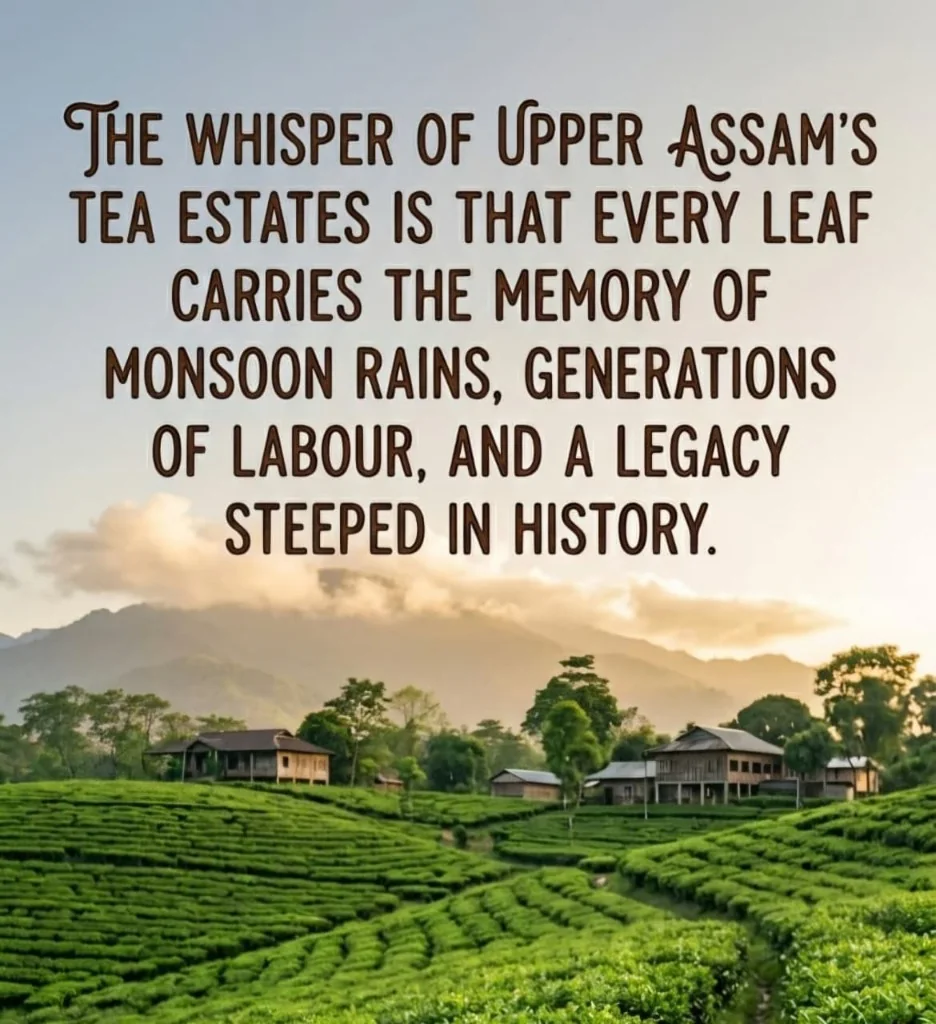 The Whisper of Upper Assam's Tea Estates quote graphic