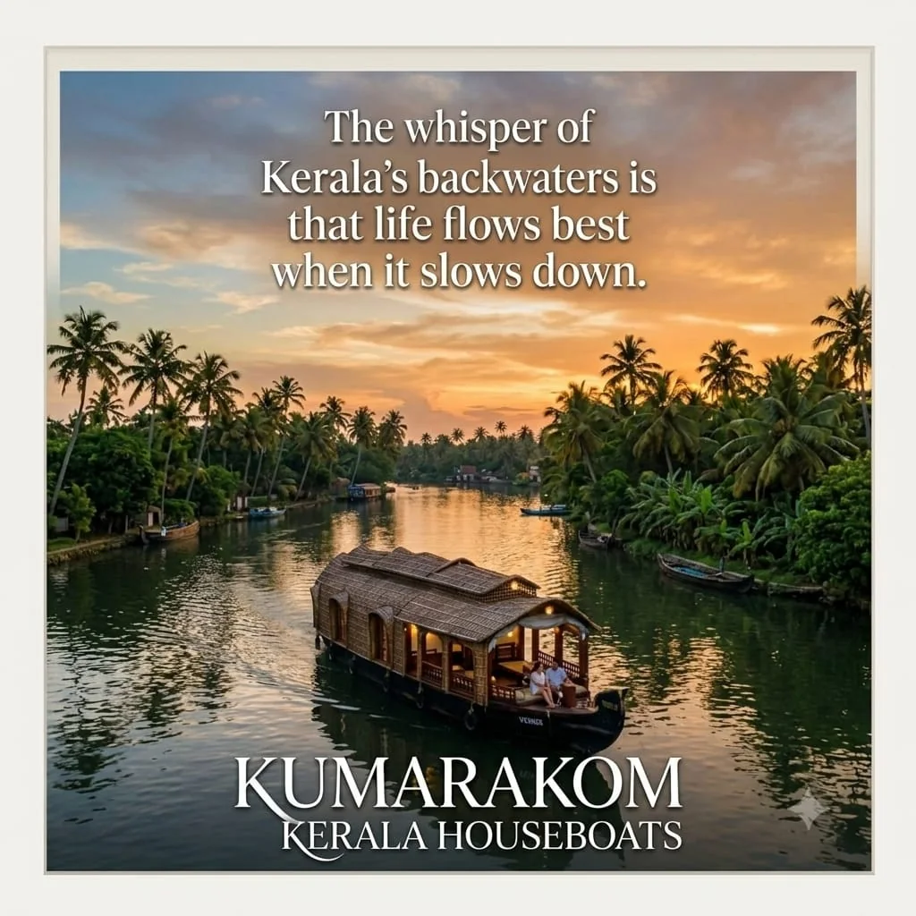 The whisper of Kerala's backwaters is that life flows best when it slows down. Kumarakom Kerala Houseboats