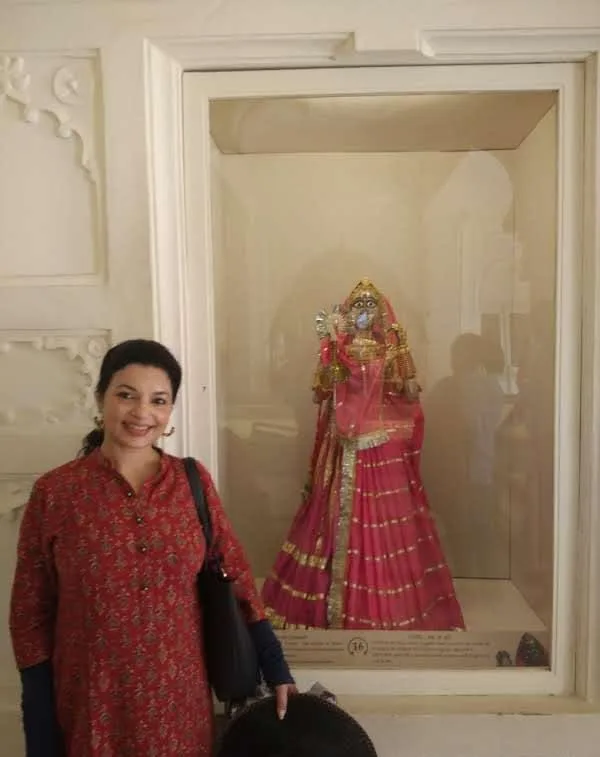 Decorated deity shrine inside a heritage palace room in Jodhpur
